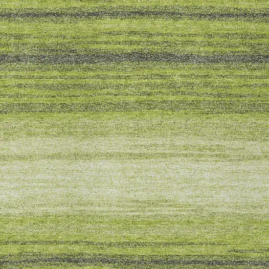 Lime Green Ivory And Black Striped Washable Indoor Outdoor Area Rug Photo 6