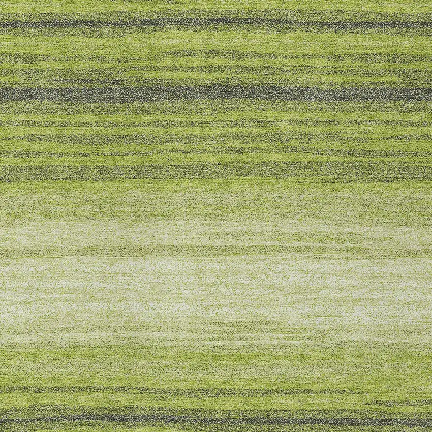 Lime Green Ivory And Black Striped Washable Indoor Outdoor Area Rug Photo 6