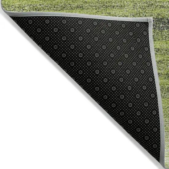 Lime Green Ivory And Black Striped Washable Indoor Outdoor Area Rug Photo 4