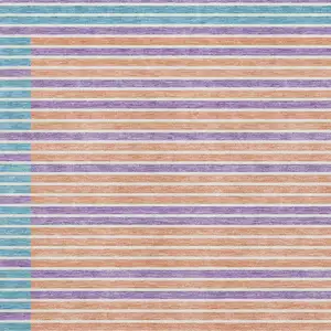 Photo of Lime Green Peach Teal And Purple Striped Washable Area Rug With UV Protection
