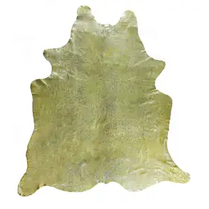 Photo of Lime and Silver Cowhide - Area Rug
