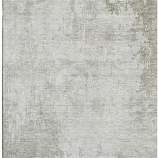 Linen And Beige Abstract Washable Area Rug With UV Protection Photo 2