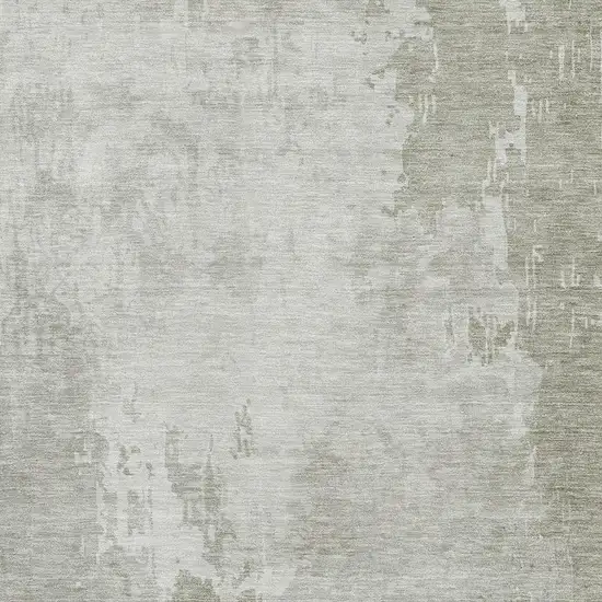 Linen And Beige Abstract Washable Area Rug With UV Protection Photo 2