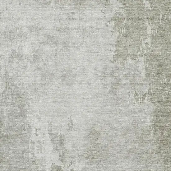 Linen And Beige Abstract Washable Area Rug With UV Protection Photo 2