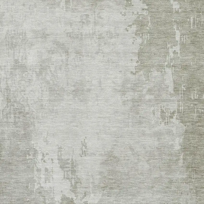 Linen And Beige Abstract Washable Area Rug With UV Protection Photo 2