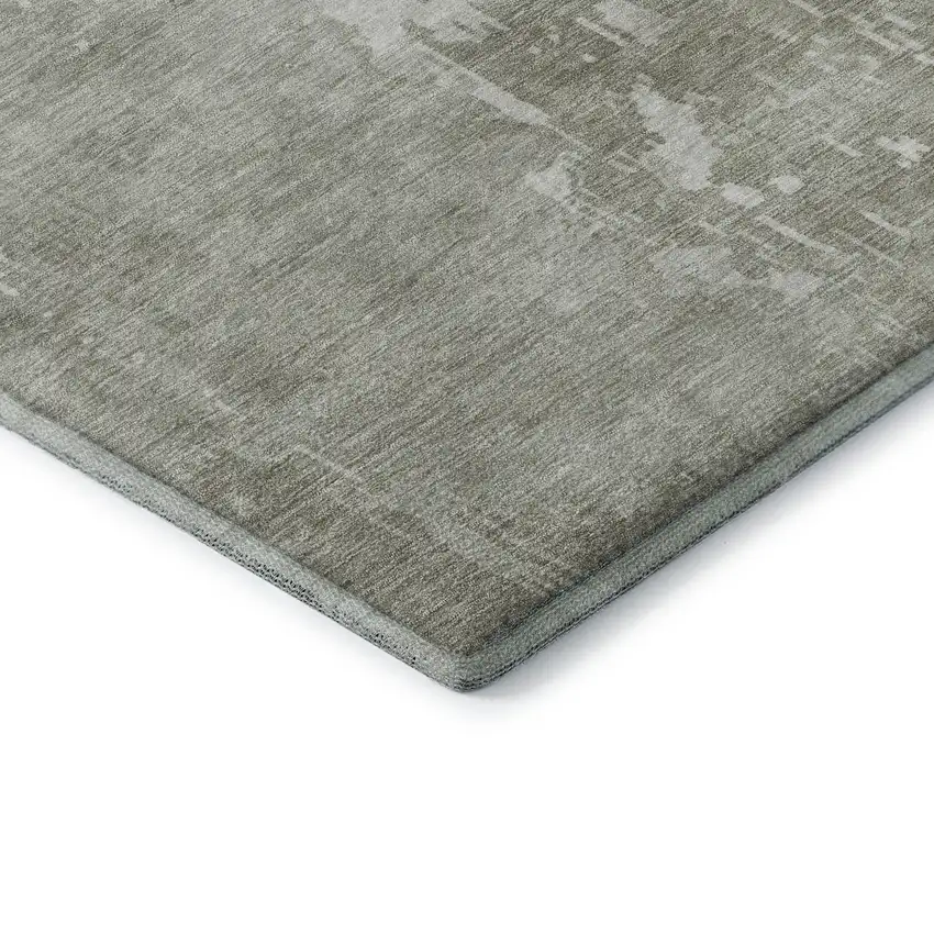 Linen And Beige Abstract Washable Area Rug With UV Protection Photo 6