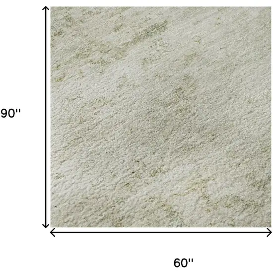 Linen And Beige Abstract Washable Area Rug With UV Protection Photo 8