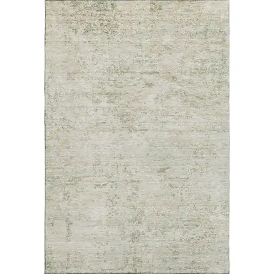 Linen And Beige Abstract Washable Area Rug With UV Protection Photo 4