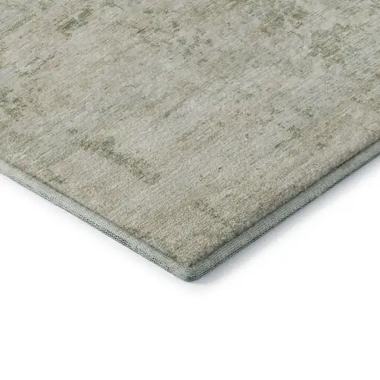 Linen And Beige Abstract Washable Area Rug With UV Protection Photo 7