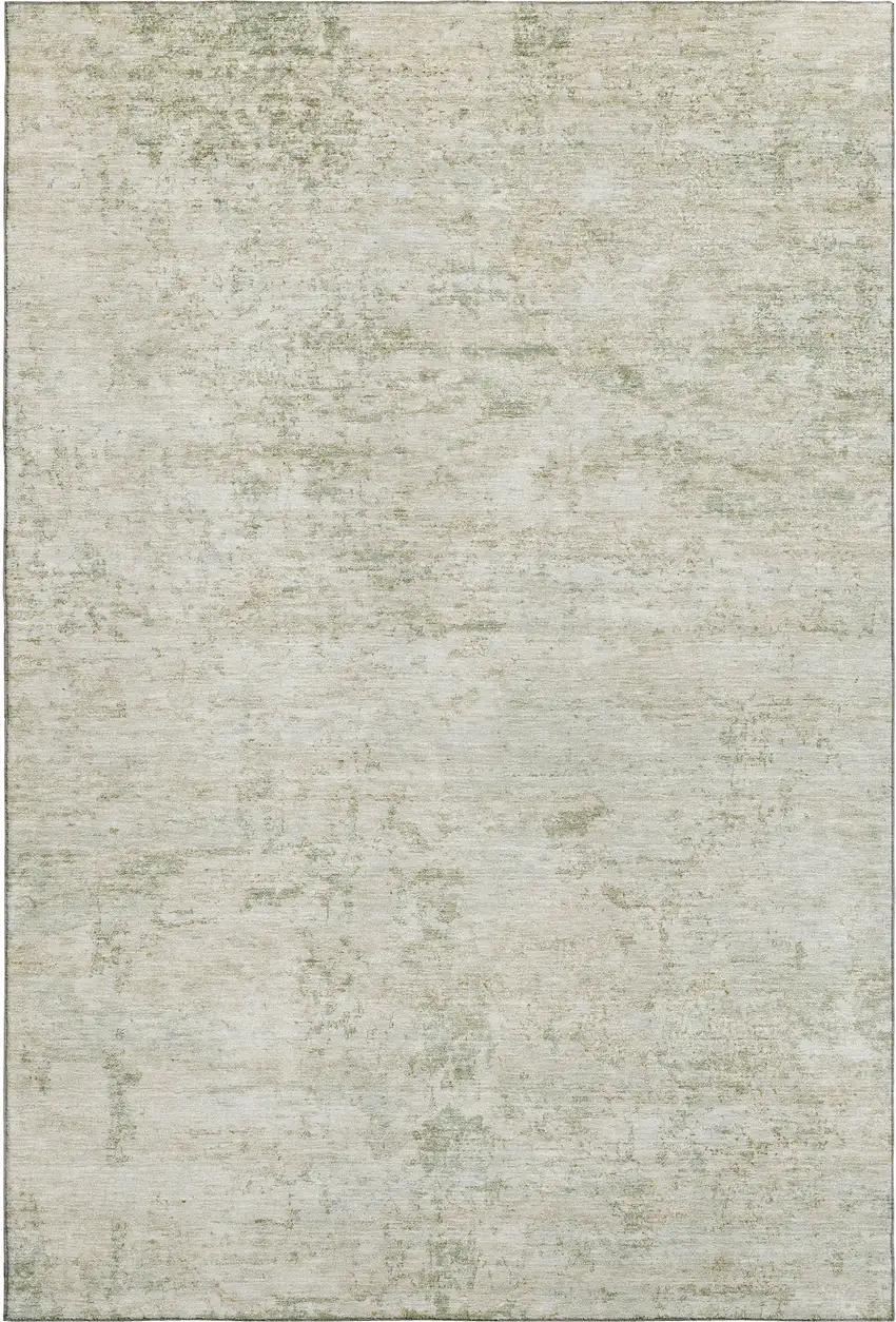 Linen And Beige Abstract Washable Area Rug With UV Protection Photo 4