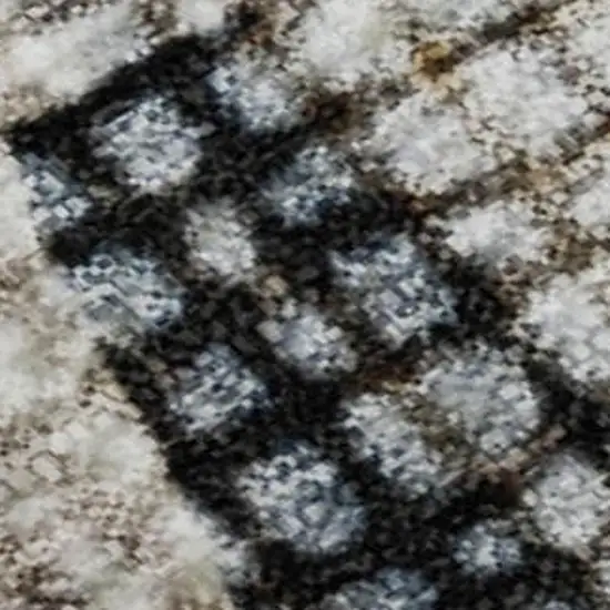 Linen And Beige Abstract Washable Area Rug With UV Protection Photo 3