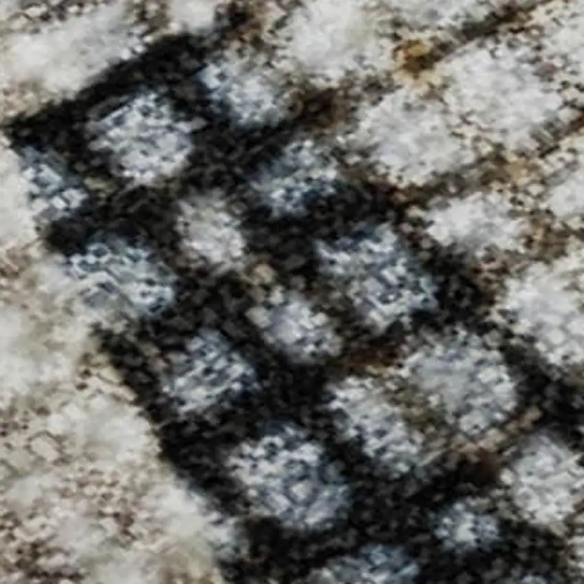 Linen And Beige Abstract Washable Area Rug With UV Protection Photo 4