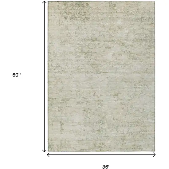 Linen And Beige Abstract Washable Indoor Outdoor Area Rug Photo 8
