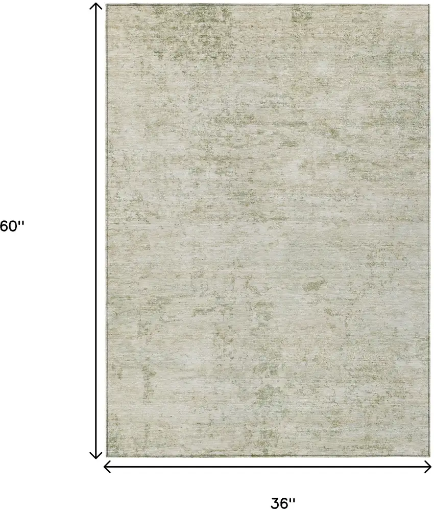 Linen And Beige Abstract Washable Indoor Outdoor Area Rug Photo 8