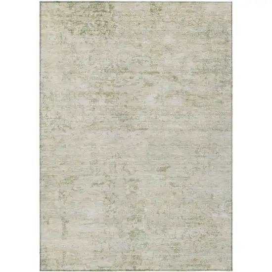 Linen And Beige Abstract Washable Indoor Outdoor Area Rug Photo 1