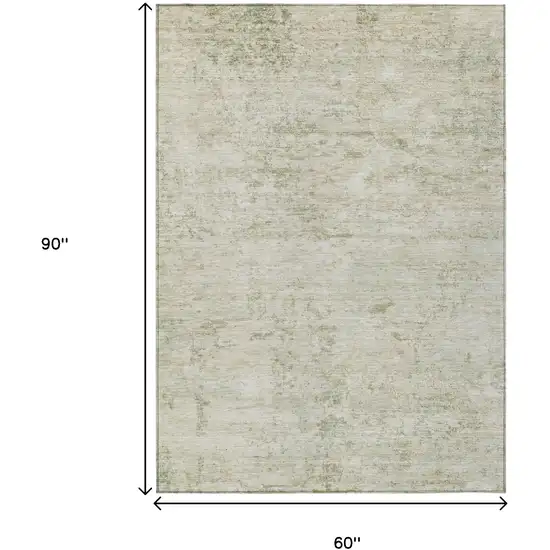 Linen And Beige Abstract Washable Indoor Outdoor Area Rug Photo 8