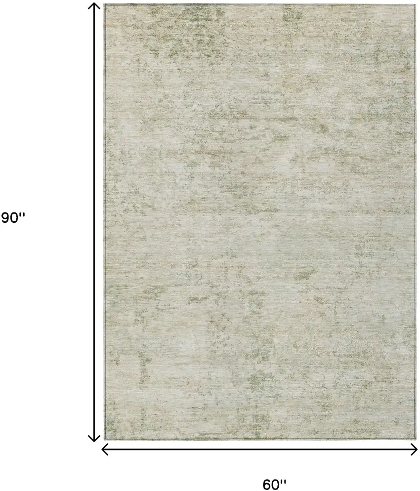 Linen And Beige Abstract Washable Indoor Outdoor Area Rug Photo 8