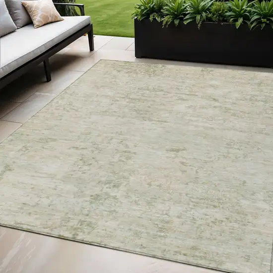 Linen And Beige Abstract Washable Indoor Outdoor Area Rug Photo 2
