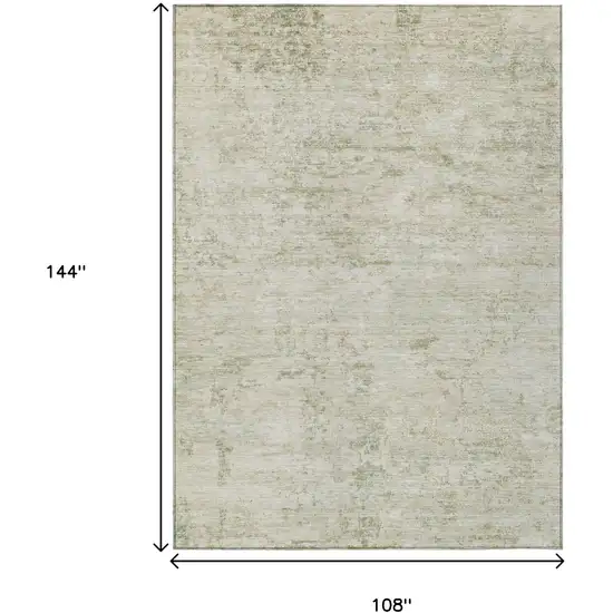 Linen And Beige Abstract Washable Indoor Outdoor Area Rug Photo 8