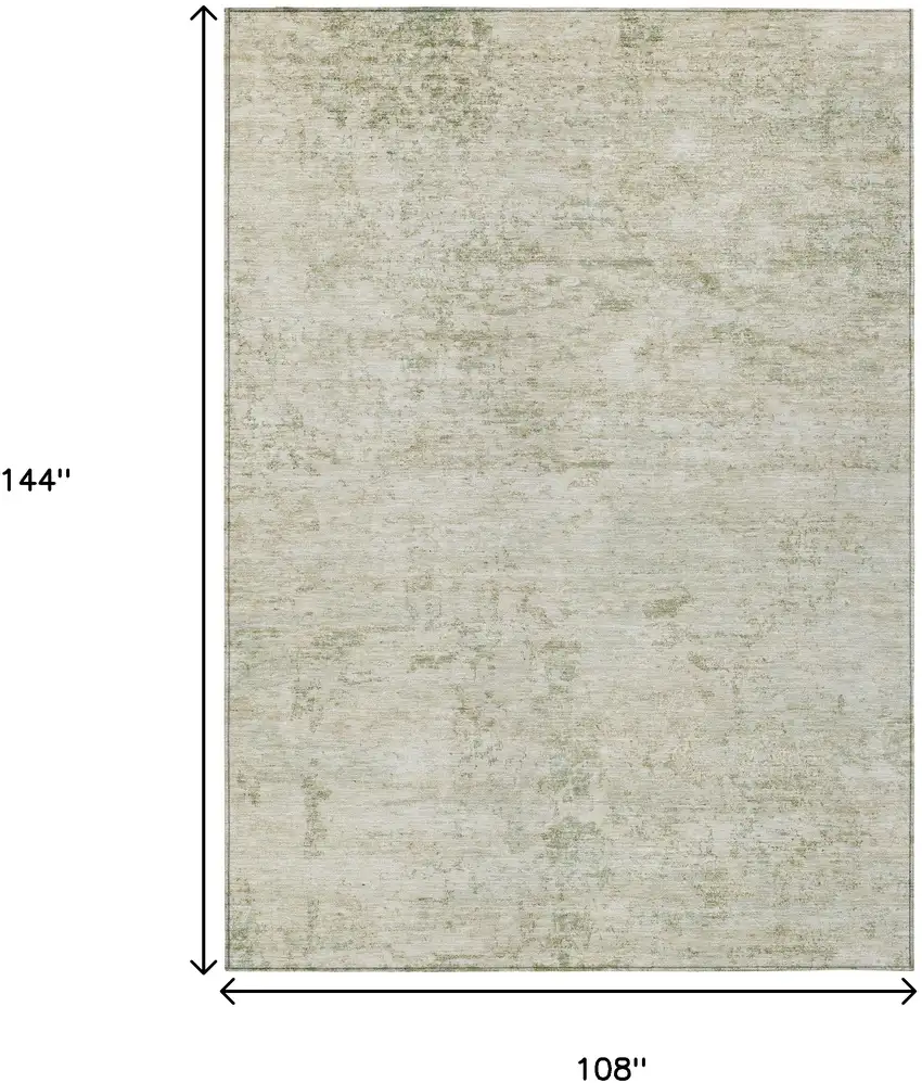 Linen And Beige Abstract Washable Indoor Outdoor Area Rug Photo 8