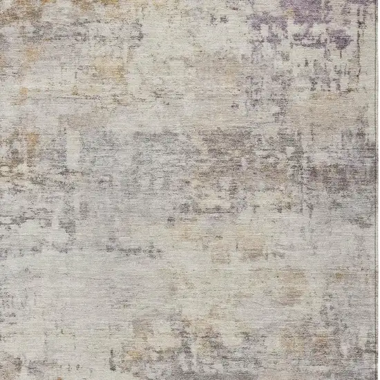 Linen And Beige Abstract Washable Indoor Outdoor Area Rug Photo 2