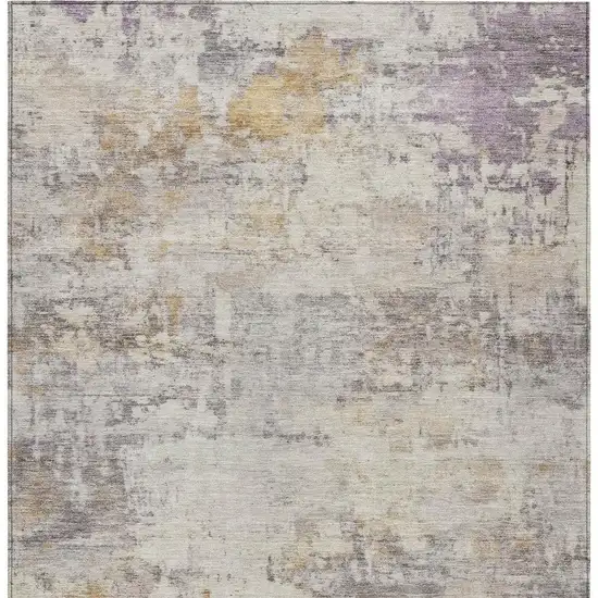 Linen And Beige Abstract Washable Indoor Outdoor Area Rug Photo 2