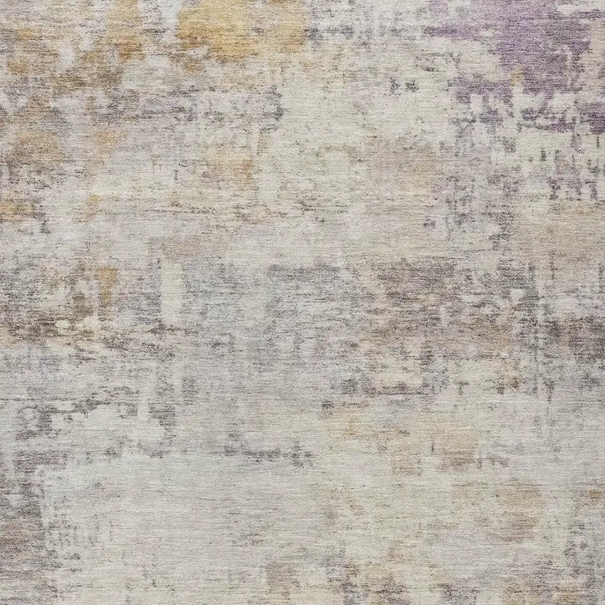 Linen And Beige Abstract Washable Indoor Outdoor Area Rug Photo 2