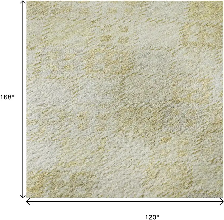 Linen And Beige Geometric Washable Area Rug With UV Protection Photo 9