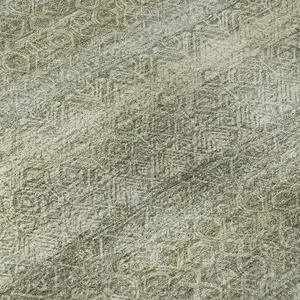 Photo of Linen And Beige Striped Washable Area Rug With UV Protection