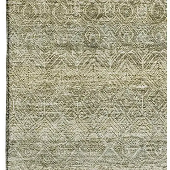 Linen And Beige Striped Washable Area Rug With UV Protection Photo 3