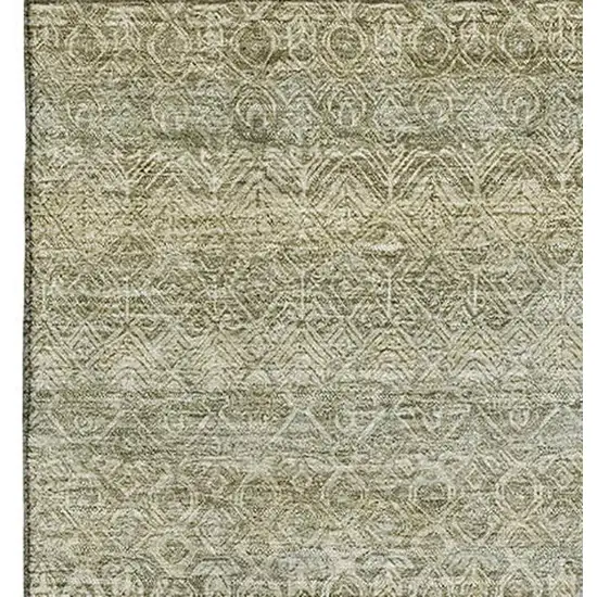 Linen And Beige Striped Washable Area Rug With UV Protection Photo 4