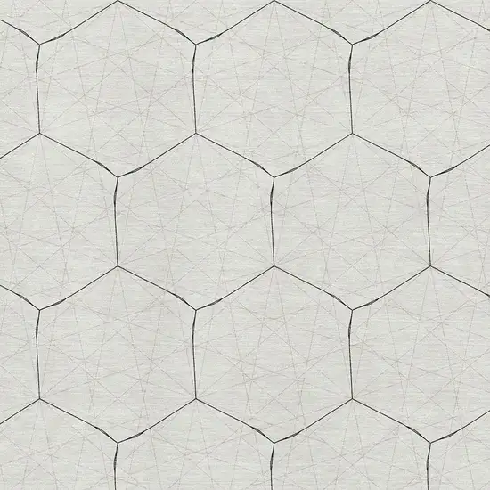 Linen And Black Geometric Washable Area Rug With UV Protection Photo 2