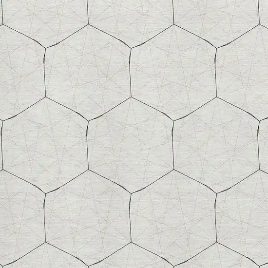 Linen And Black Geometric Washable Area Rug With UV Protection Photo 2