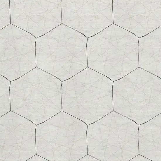 Linen And Black Geometric Washable Area Rug With UV Protection Photo 2