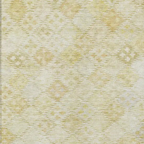 Linen And Gold Geometric Washable Indoor Outdoor Area Rug Photo 5