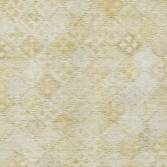 Linen And Gold Geometric Washable Indoor Outdoor Area Rug Photo 5