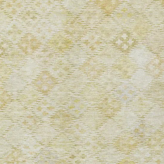 Linen And Gold Geometric Washable Indoor Outdoor Area Rug Photo 5