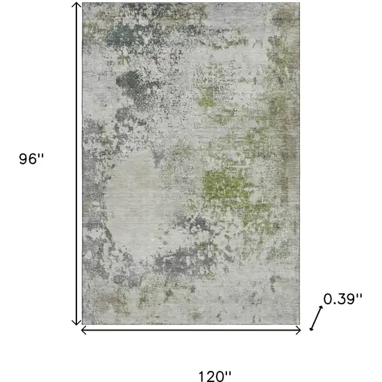 Linen And Gray Abstract Washable Area Rug With UV Protection Photo 7