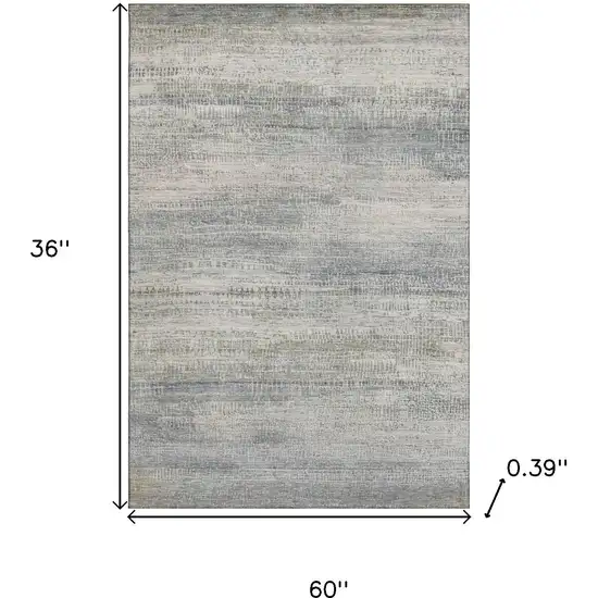 Linen And Gray Abstract Washable Area Rug With UV Protection Photo 9