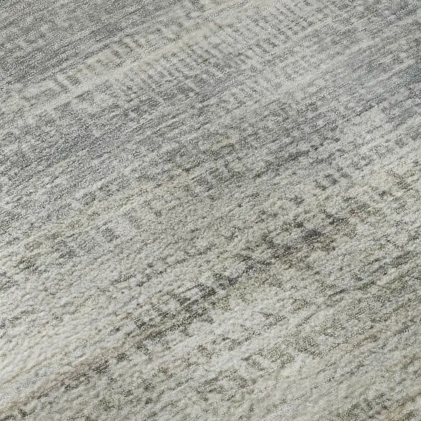 Linen And Gray Abstract Washable Area Rug With UV Protection Photo 8