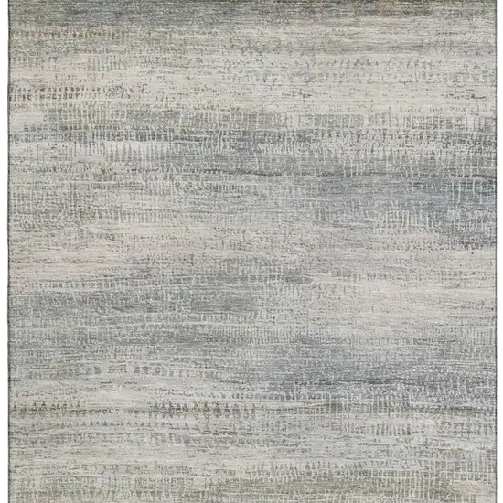 Linen And Gray Abstract Washable Area Rug With UV Protection Photo 4
