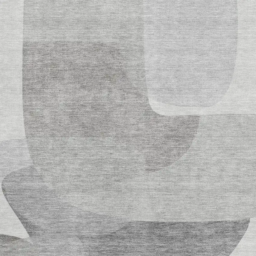 Linen And Gray Abstract Washable Area Rug With UV Protection Photo 3