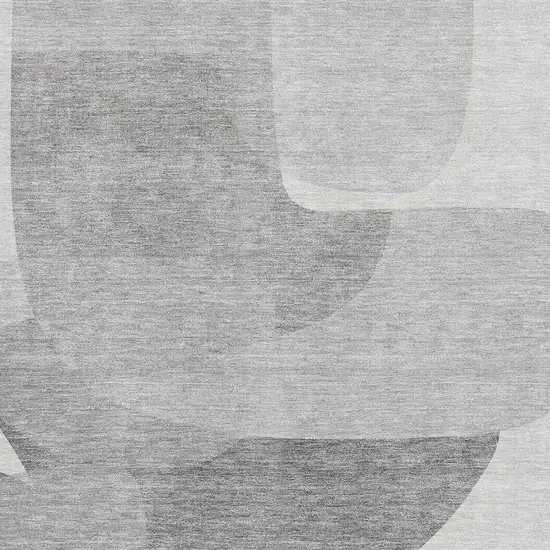 Linen And Gray Abstract Washable Area Rug With UV Protection Photo 3