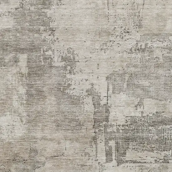 Linen And Gray Abstract Washable Indoor Outdoor Area Rug Photo 6