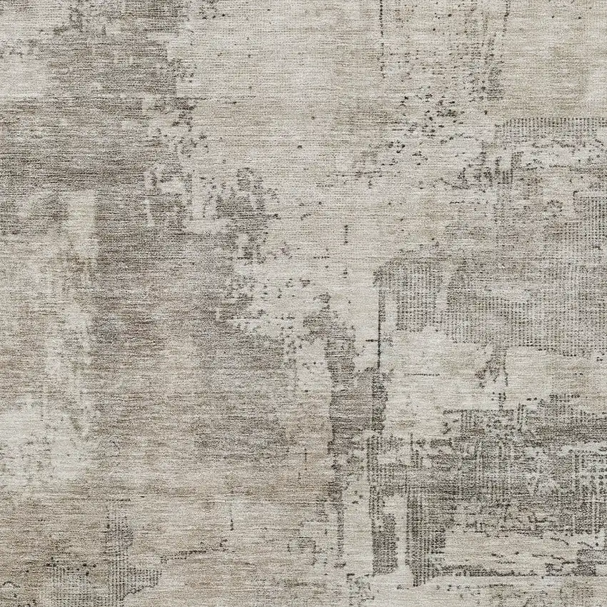 Linen And Gray Abstract Washable Indoor Outdoor Area Rug Photo 6