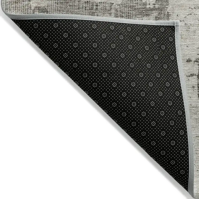 Linen And Gray Abstract Washable Indoor Outdoor Area Rug Photo 4