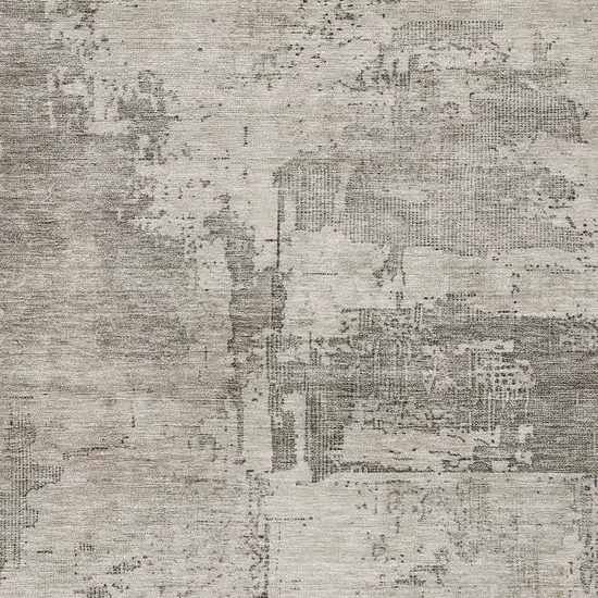 Linen And Gray Abstract Washable Indoor Outdoor Area Rug Photo 6