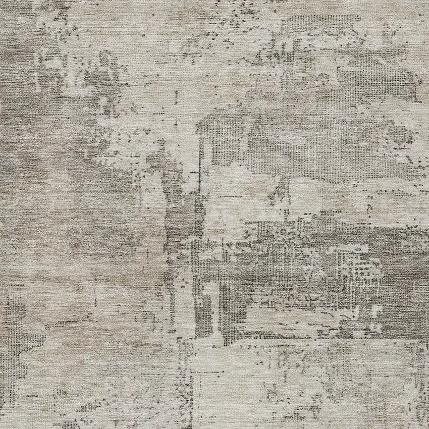 Linen And Gray Abstract Washable Indoor Outdoor Area Rug Photo 6