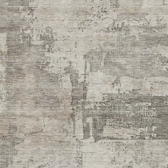 Linen And Gray Abstract Washable Indoor Outdoor Area Rug Photo 6