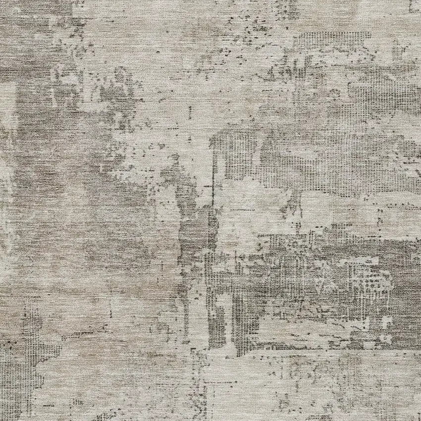 Linen And Gray Abstract Washable Indoor Outdoor Area Rug Photo 6